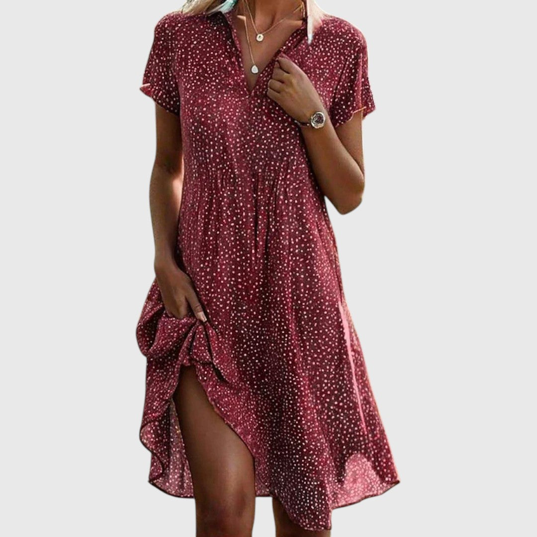 MARY™ | Vestido Midi de Manga Corta